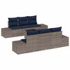 vidaXL Garden Sofa Set with Cushion 7 pcs Grey Poly Rattan