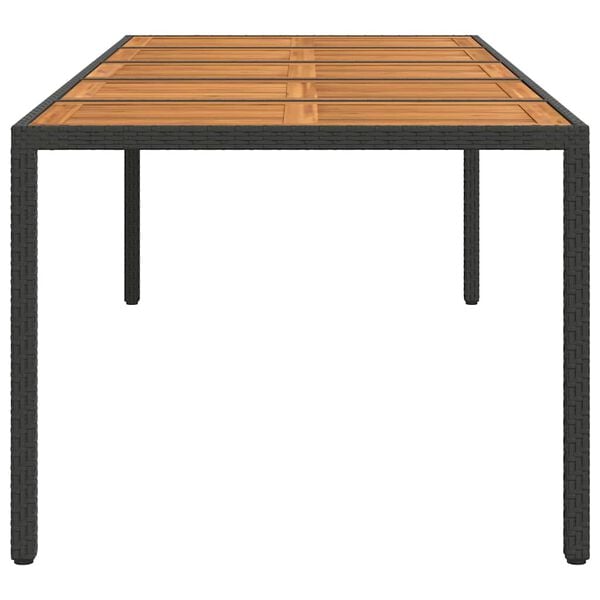 vidaXL Garden Dining Table Black 250 x 100 x 75 cm Poly rattan