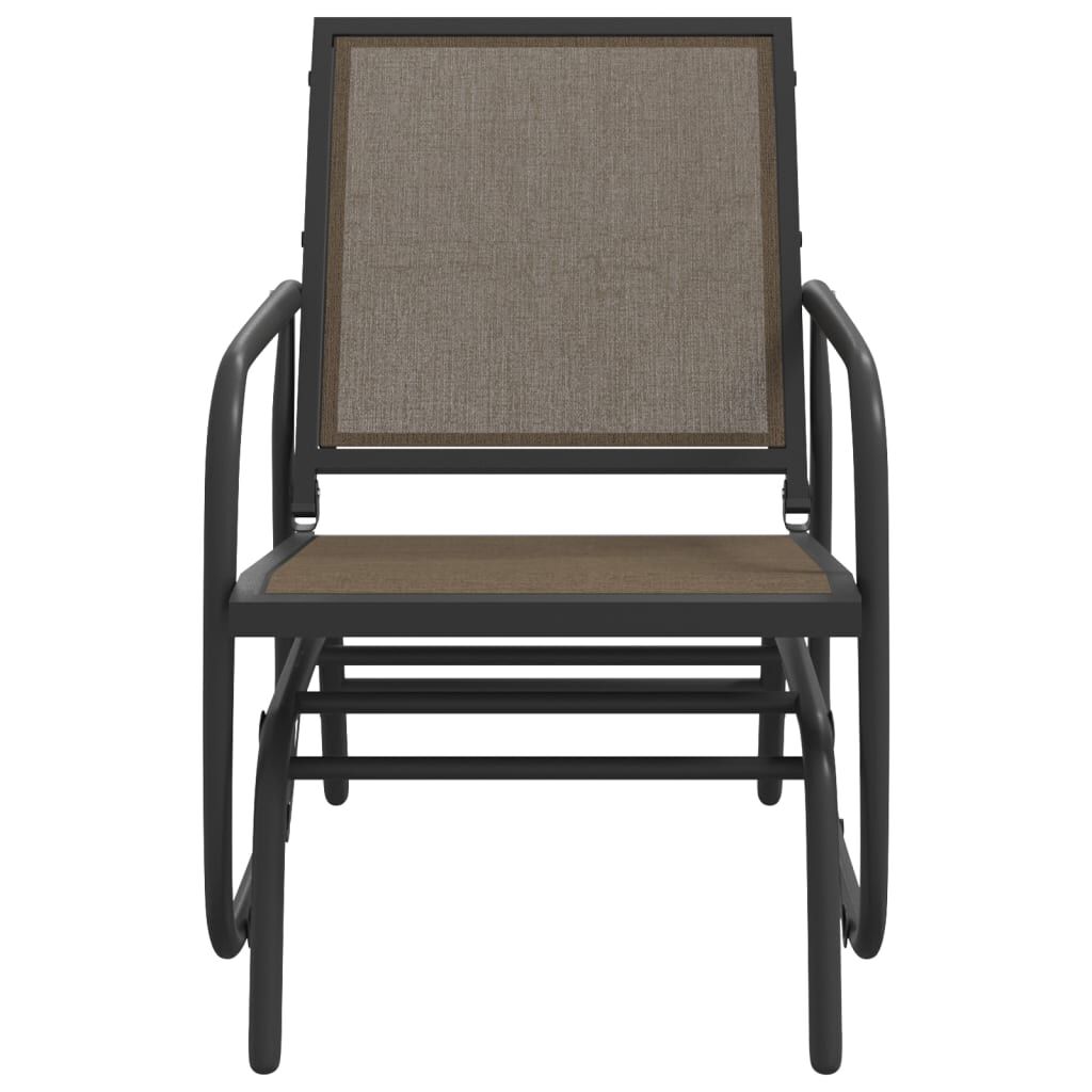 vidaXL Garden Glider Chair Brown 61x76x87 cm Textilene&Steel