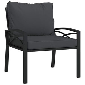 vidaXL Garden Chair with Grey Cushions 68x76x79 cm Steel