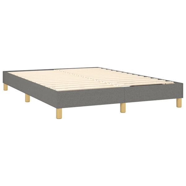 vidaXL Bed Frame without Mattress Dark Grey Queen Fabric