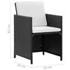 vidaXL 5 Piece Outdoor Dining Set with Cushions Poly Rattan Black