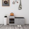 vidaXL Shoe Bench Concrete Grey 94.5x31x57 cm Engineered Wood