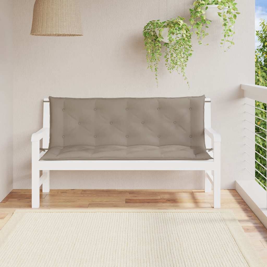 vidaXL Garden Bench Cushion Taupe 150x(50+50)x7cm Oxford Fabric