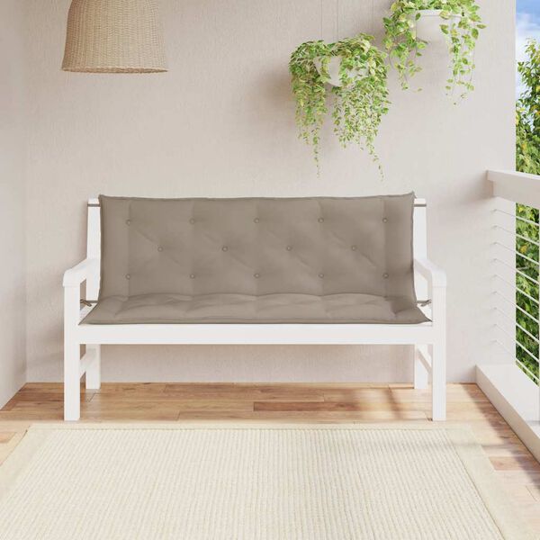 vidaXL Garden Bench Cushion Taupe 150x(50+50)x7cm Oxford Fabric