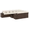vidaXL 11 Piece Garden Sofa Set with Cushions Brown Poly Rattan