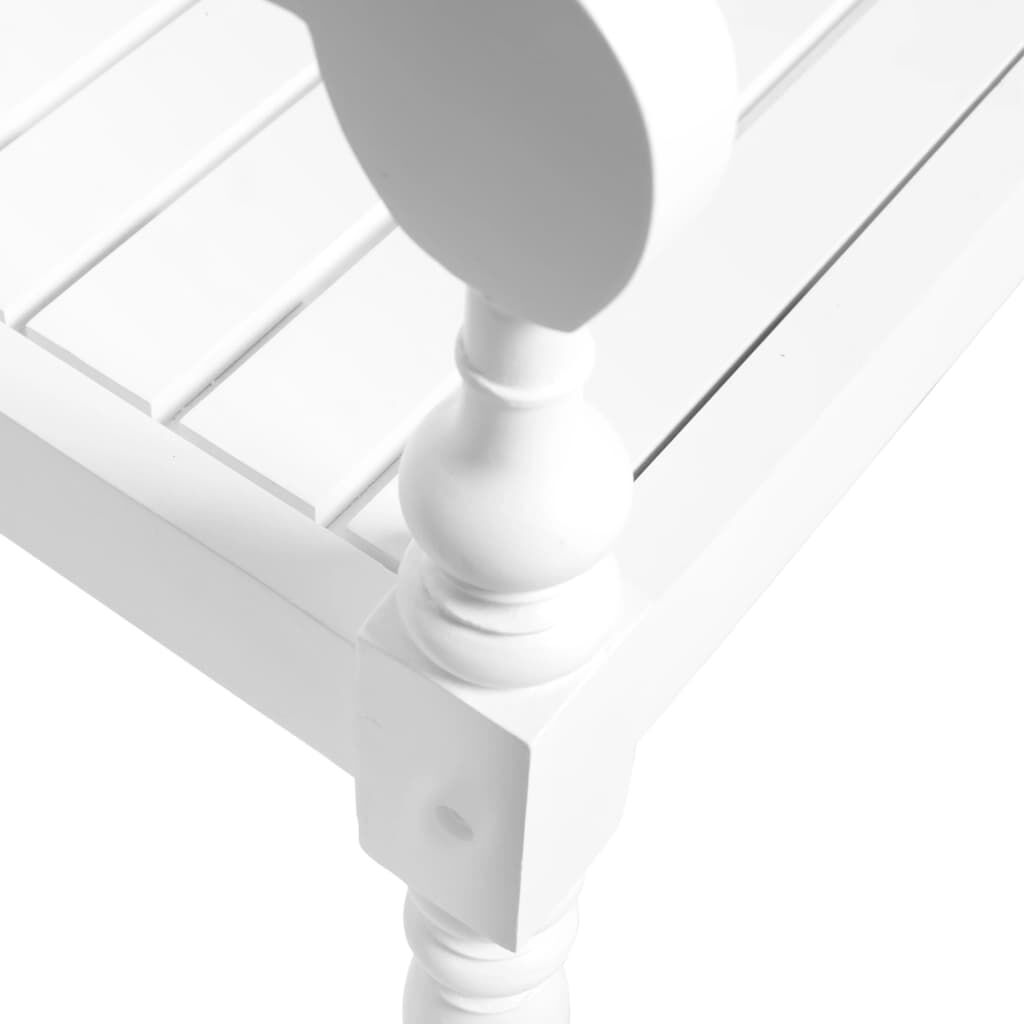 vidaXL Batavia Bench 98 cm Solid Mahogany Wood White