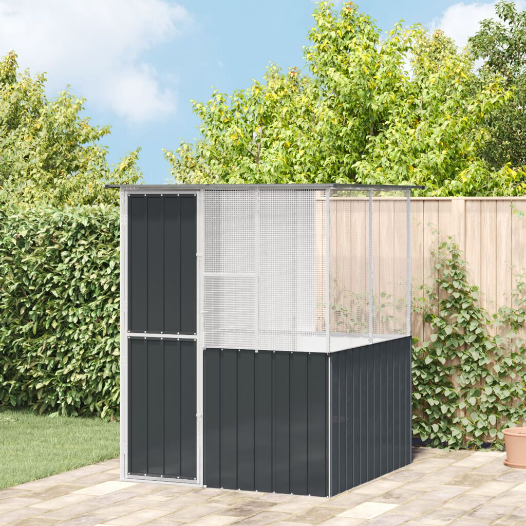 vidaXL Bird Cage Anthracite 215x78x200 cm Galvanised Steel