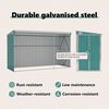 vidaXL Wall-mounted Garden Shed Green 118x288x178 cm Galvanised Steel