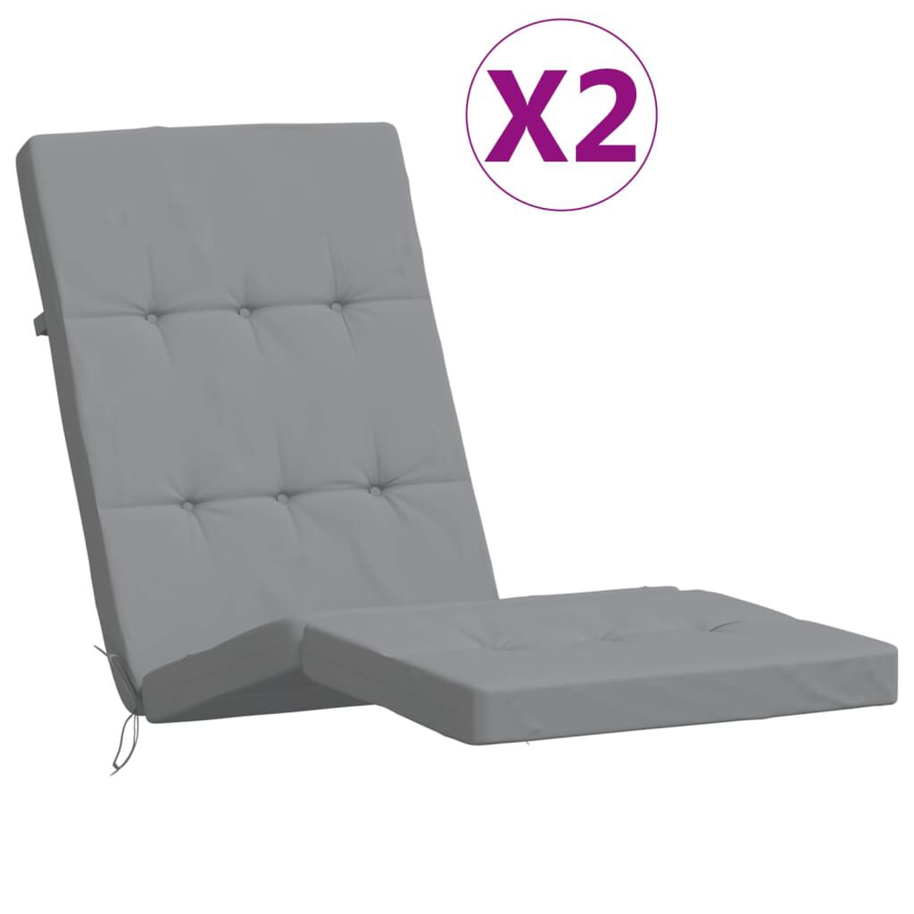 vidaXL Deck Chair Cushions 2 pcs Grey Oxford Fabric
