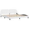 vidaXL Bed Frame with LED without Mattress "Zadar" White 193x203 cm