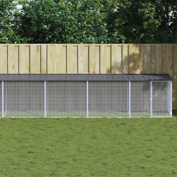 vidaXL Chicken Cage with Roof Anthracite 803x98x90 cm Galvanised Steel
