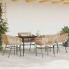 vidaXL 5 Piece Garden Dining Set with Cushions Brown Poly Rattan Glass