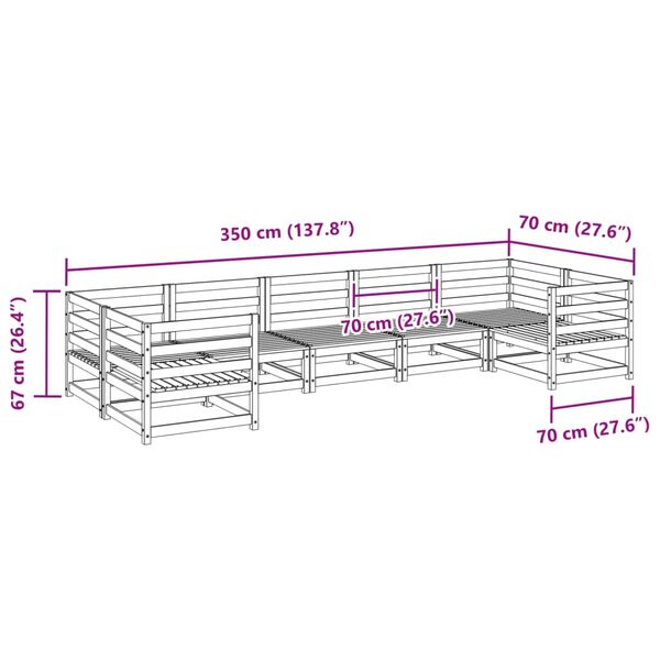 vidaXL 7 Piece Garden Sofa Set Solid Wood Pine