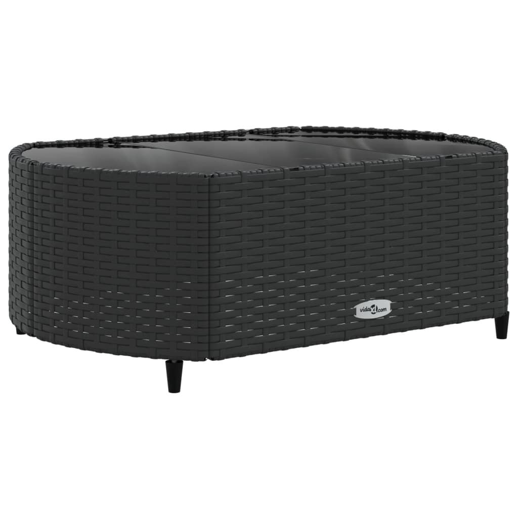 vidaXL 6 Piece Garden Sofa Set with Cushions Black Poly Rattan