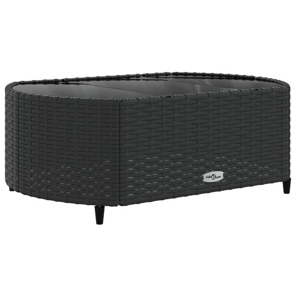 vidaXL 6 Piece Garden Sofa Set with Cushions Black Poly Rattan