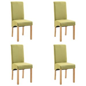 vidaXL Dining Chairs 4 pcs Green Fabric