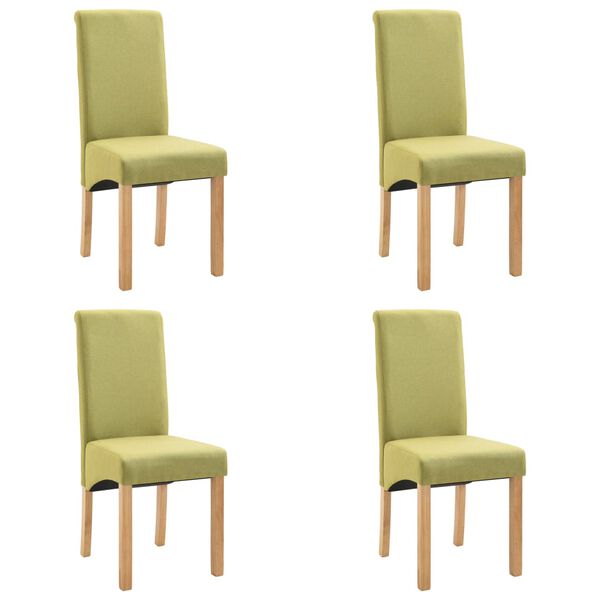 vidaXL Dining Chairs 4 pcs Green Fabric