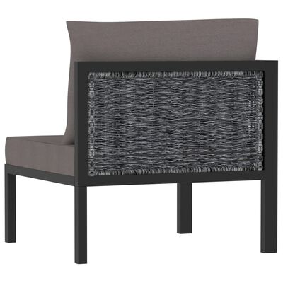 vidaXL Right Corner Sofa with Cushion Anthracite Poly Rattan