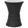 vidaXL 3 Piece Bistro Set with Cushions Poly Rattan Black