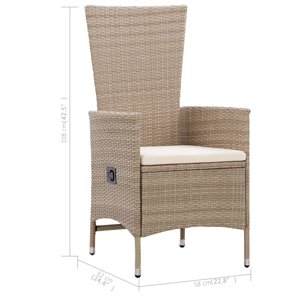 vidaXL 5 Piece Garden Dining Set Beige
