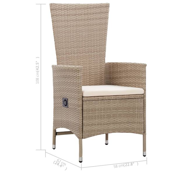 vidaXL 5 Piece Garden Dining Set Beige