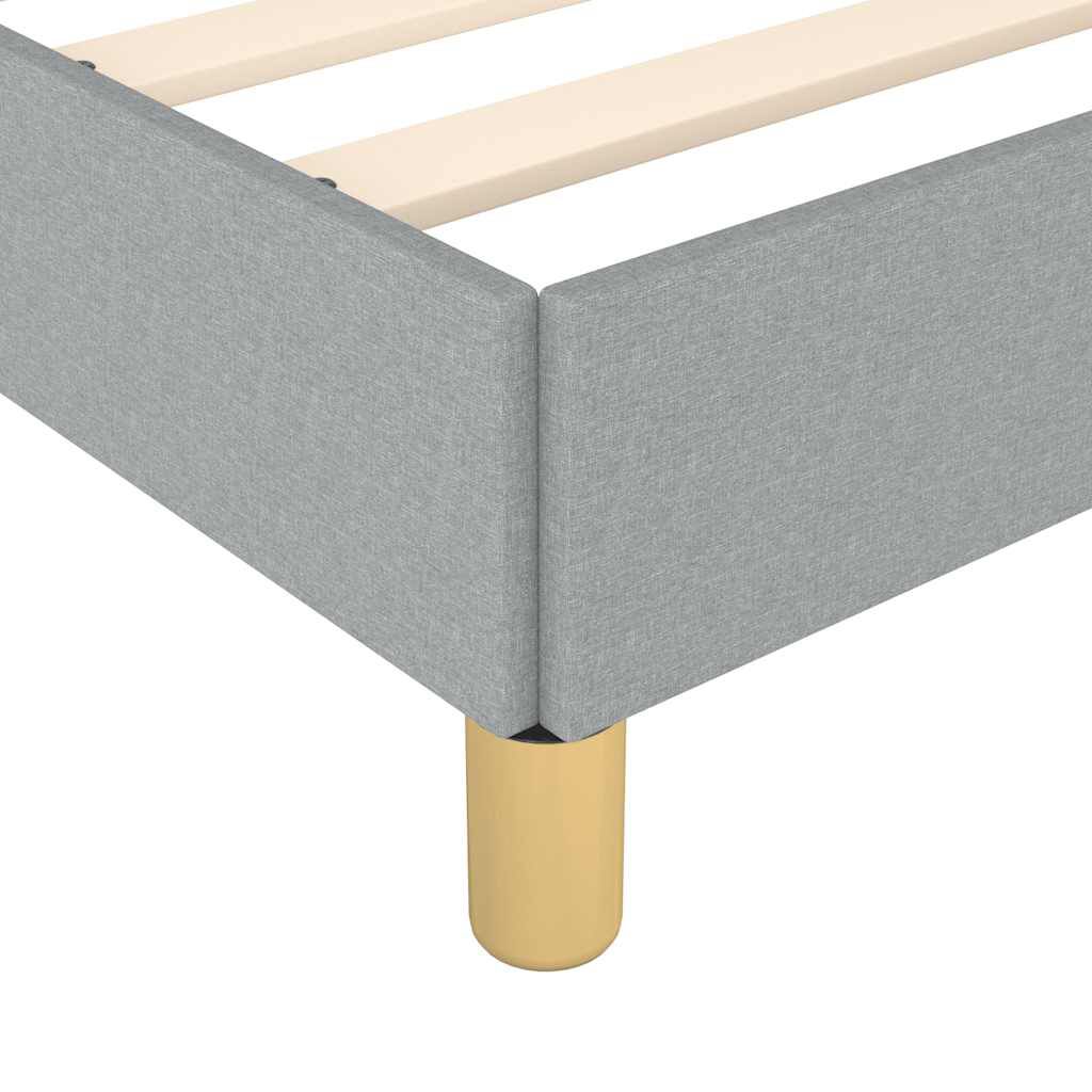 vidaXL Bed Frame without Mattress Light Grey King Fabric