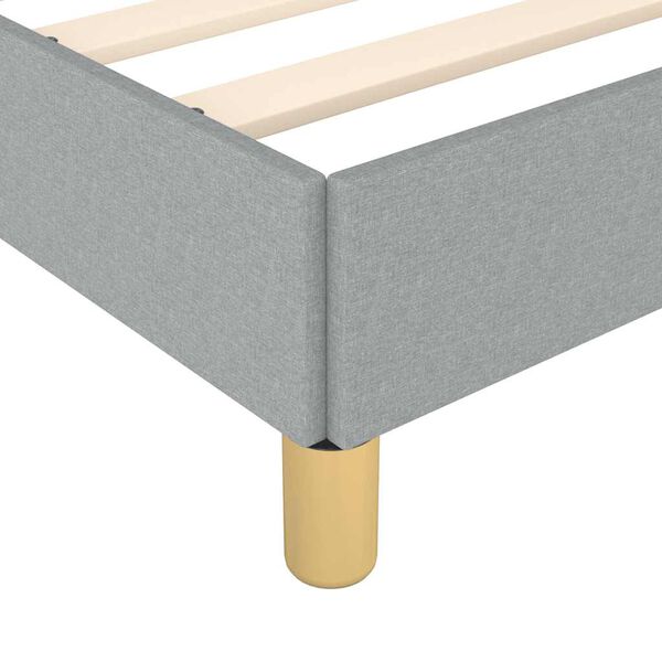 vidaXL Bed Frame without Mattress Light Grey King Fabric