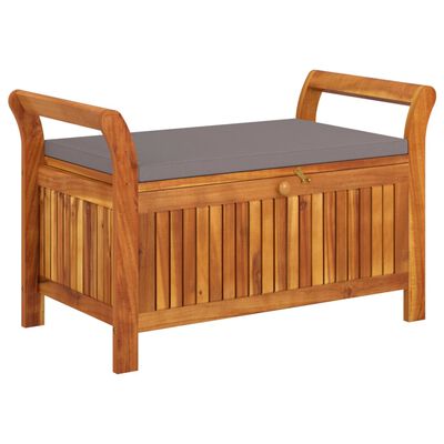 vidaXL Garden Storage Bench with Cushion 91 cm Solid Wood Acacia