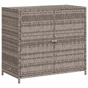 vidaXL Garden Storage Cabinet Grey 83x45x76 cm Poly Rattan