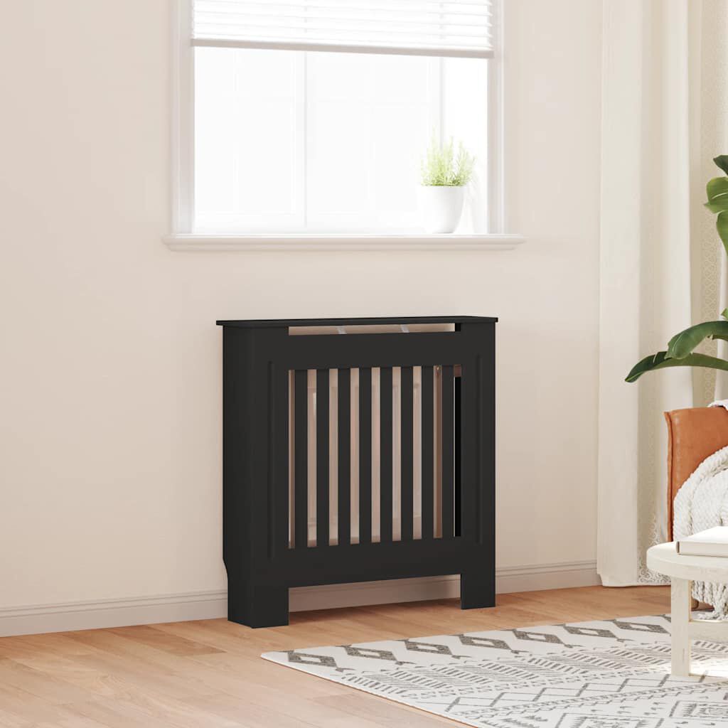 vidaXL MDF Radiator Cover Black 78 cm