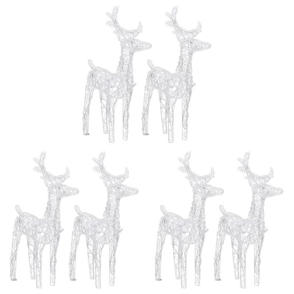 vidaXL Christmas Reindeers 6 pcs Blue 240 LEDs Acrylic