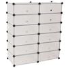 vidaXL Interlocking Shoe Organiser with 12 Compartments White