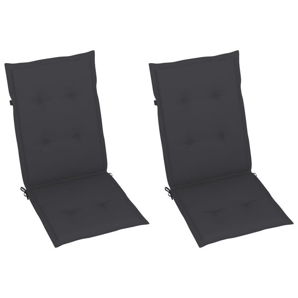 vidaXL Garden Reclining Chairs 2 pcs with Cushions Solid Acacia Wood