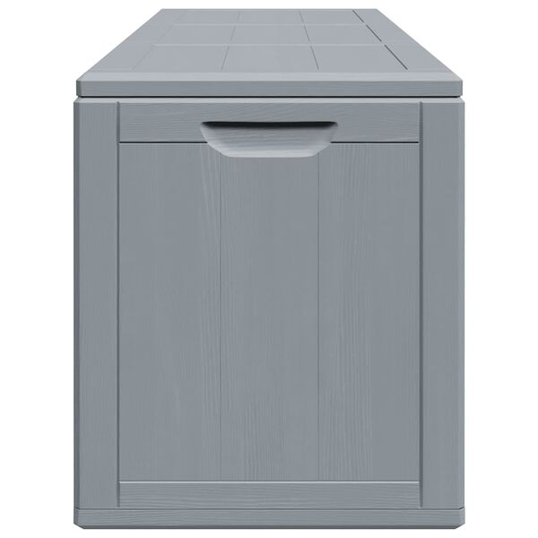 vidaXL Garden Storage Box 270L Grey PP Wood Look