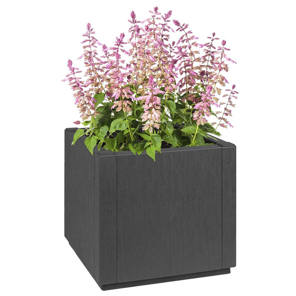 vidaXL Garden Planter in Dark Grey, 36x36x35 cm, made of PP