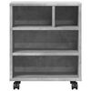 vidaXL Printer Stand with Wheels Concrete Grey 41x32x48 cm