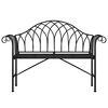 vidaXL 2-Seater Garden Bench 128 cm Black Steel