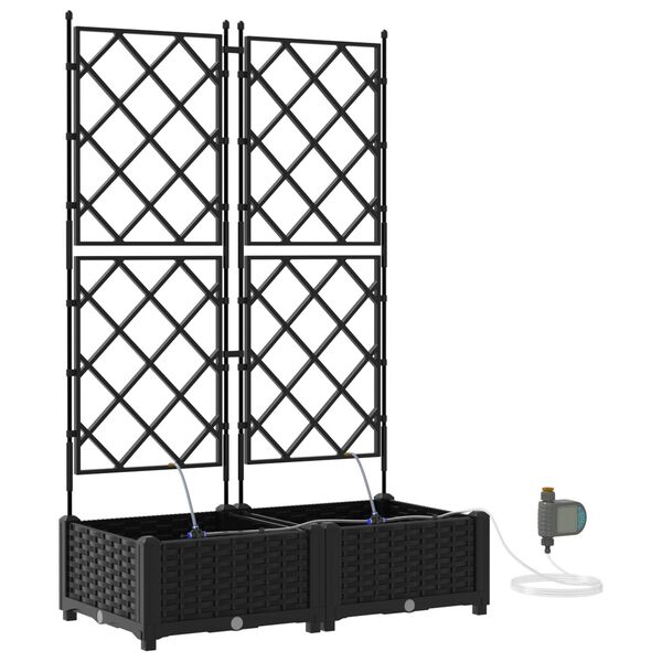 vidaXL Garden Planters Black 80 x 40 x 126 cm Steel