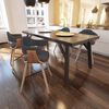 vidaXL Dining Chairs 4 pcs Dark Grey Bent Wood and Fabric