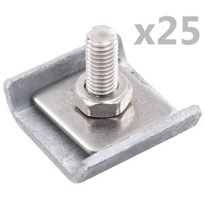 vidaXL Grid Mat Connector 25 Sets Silver