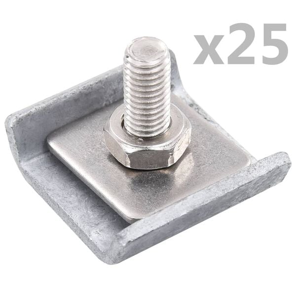 vidaXL Grid Mat Connector 25 Sets Silver