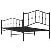 vidaXL Metal Bed Frame without Mattress with Footboard Black 100x190cm