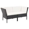 vidaXL 6 Piece Garden Lounge Set with Cushions Poly Rattan Black