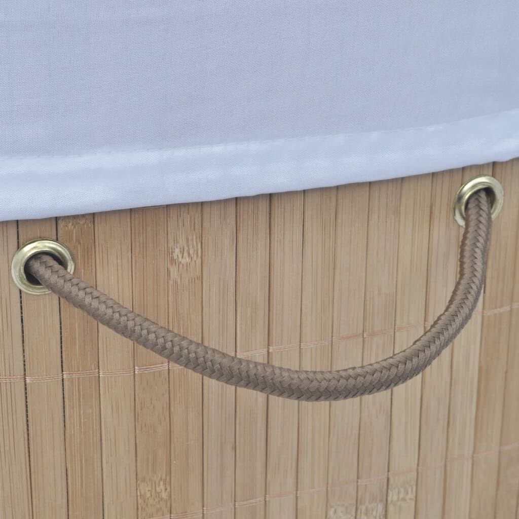 vidaXL Bamboo Laundry Bin Oval Natural