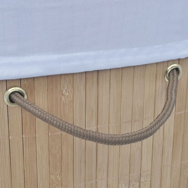 vidaXL Bamboo Laundry Bin Oval Natural