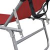 vidaXL Folding Sun Lounger with Canopy Red Aluminium