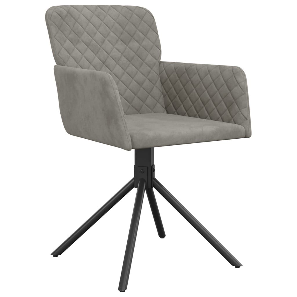 vidaXL Swivel Dining Chairs 2 pcs Light Grey Velvet