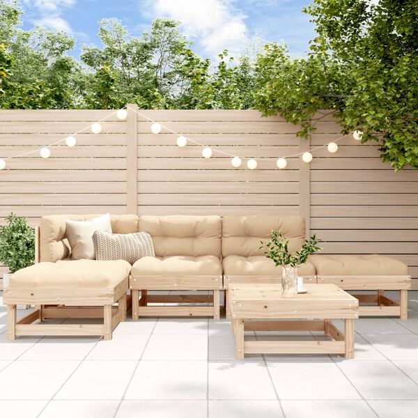 vidaXL 6 Piece Garden Lounge Set Solid Wood Pine