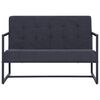 vidaXL 2-Seater Sofa with Armrests Dark Gray Steel and Fabric